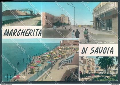 Foggia Margherita di Savoia Salina Spiaggia Foto FG cartolina JK5972