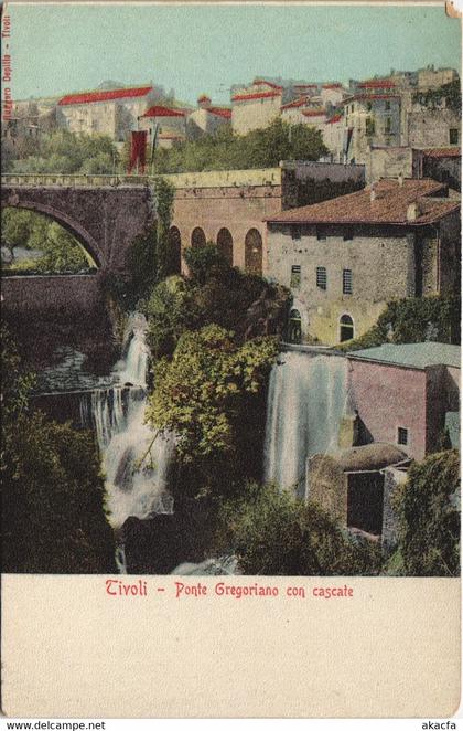 CPA Tivoli Ponte Gregoriano con cascate LAZIO ITALY (809343)