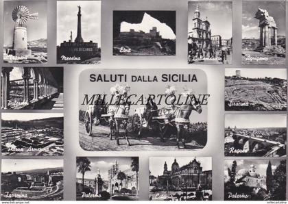 PALERMO: Saluti dalla Sicilia - vedute (Palermo, Ragusa, Siracusa...)     1957