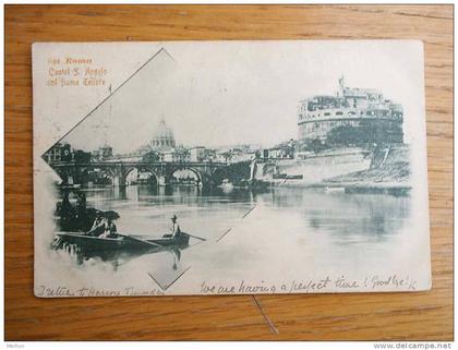 ROma  Castel S.Angelo , fiume Tevere    PU 1900   F  D7671