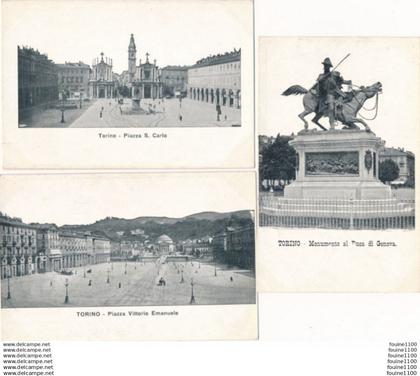 LOT 3 cartes de TORINO  ( recto verso )