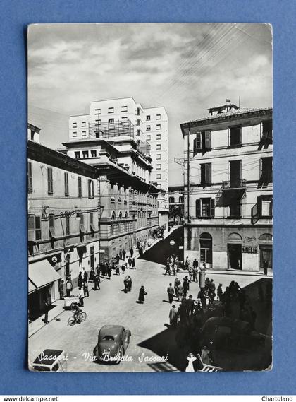 Cartolina Sassari - Via Brigata Sassari - 1954