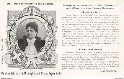 Famiglia reale italiana - Cartolina dedicata a S.M. Margherita di Savoia, Regina Madre