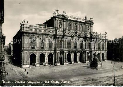 Torino Palazzo Carignano e Via Cesare Battisti Monumento