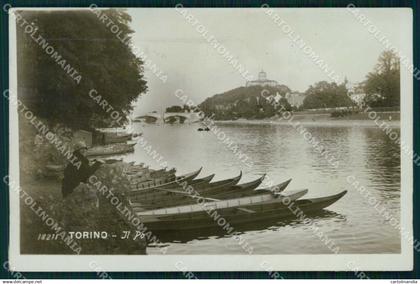 Torino Città Fiume Po Barche Foto cartolina MZ9190