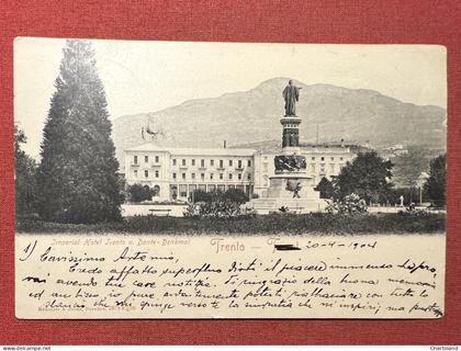 Cartolina - Trento - Imperial Hotel Trento und Dante-Denkmal - 1904