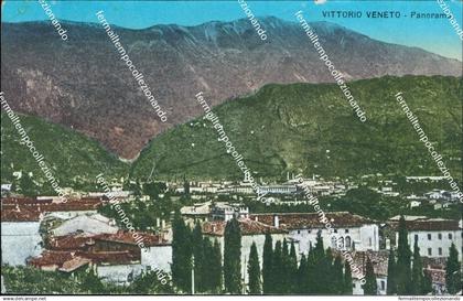 ba105 cartolina vittorio veneto panorama treviso veneto 1926