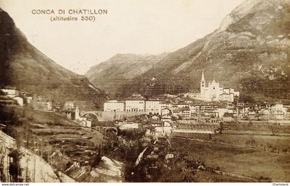 Cartolina - Val d'Aosta - La Conca di Chatillon - 1919