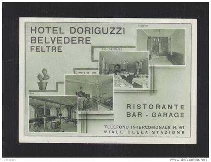 Cartolina Hotel Doriguzzi Belvedere Feltre