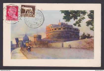 ITALY, Vintge postcard, Rome, San Pietro and Castel Sant'Angelo