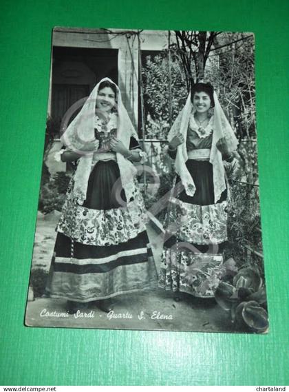 Cartolina Costumi Sardi - Quartu Sant'Elena - 1957.