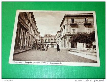 Cartolina Aversa ( Caserta ) - Angolo piazza Vittorio Emanuele 1940 ca