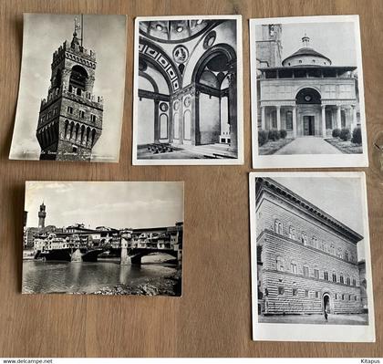 FLORENCE set of 5 vintage postcards lot Firenze Italy