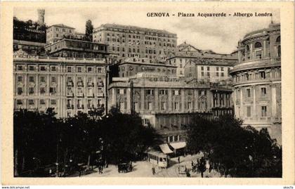 CPA AK GENOVA Piazza Acquaverbe-Albergo Londra ITALY (523737)