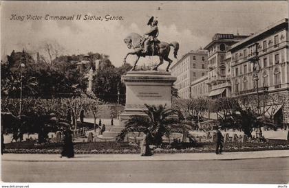 CPA king Victor Emmanuel Il Statue Genoa LIGURIA ITALY (809221)