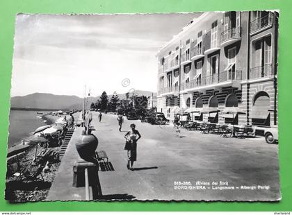 Cartolina - Bordighera - Lungomare - Albergo Parigi - 1960 ca.