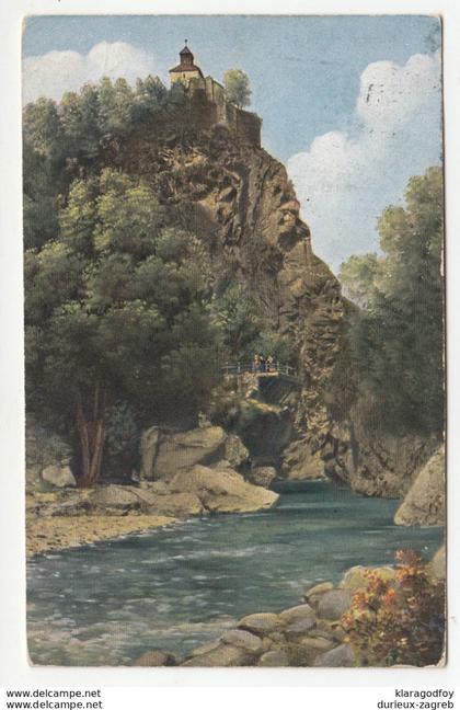 Merano old postcard travelled 1924 Merano to Hamburg b180725