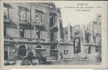 ct167 cartolina messina terremoto 1908 porta messina