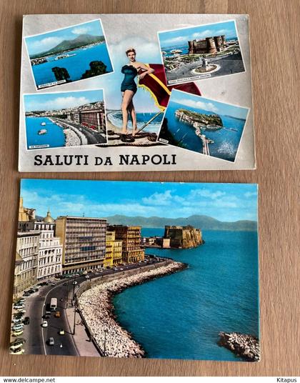 NAPOLI set of 2 vintage postcards lot Naples Italy