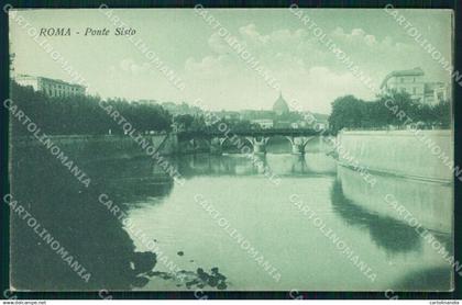 Roma Città Ponte Sisto Fiume Tevere cartolina MX2776