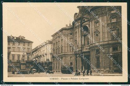 Torino Città Piazza Palazzo Carignano Tram cartolina MX0493