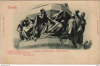 CPA Trento Dettaglio del Monumento e Dante Alighieri TRENTINO-ALTO ADIGE ITALY (809131)