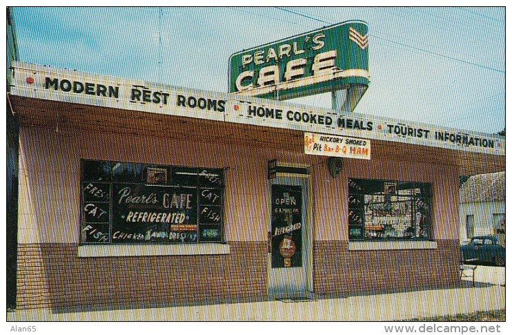 Jasper Arkansas, Pearl's Cafe Restaurant Dining, c1950s Vintage Postcard