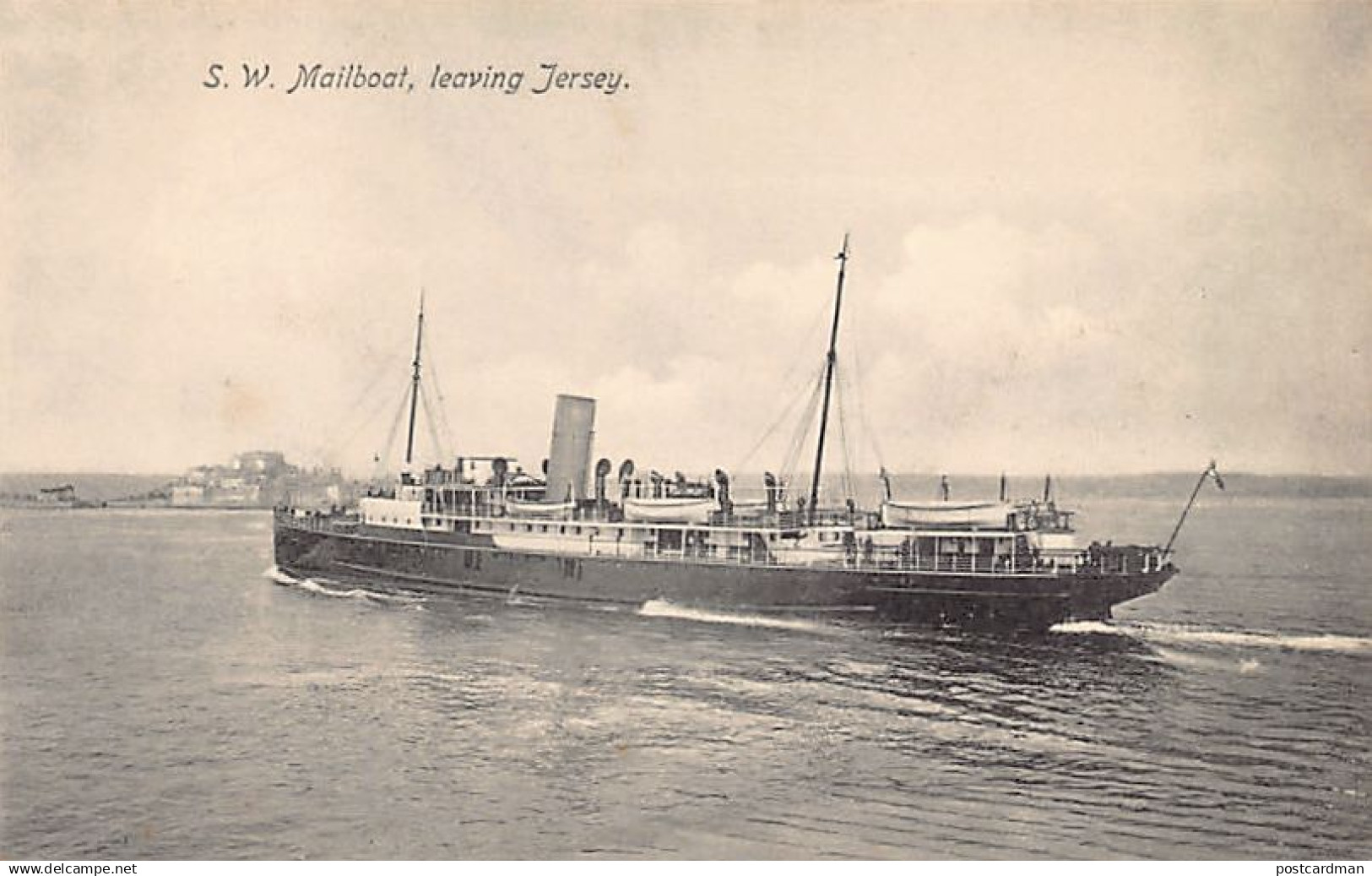 Jersey - S. W. Mailboat leaving Jersey - Publ. Albert Smith 12 45632