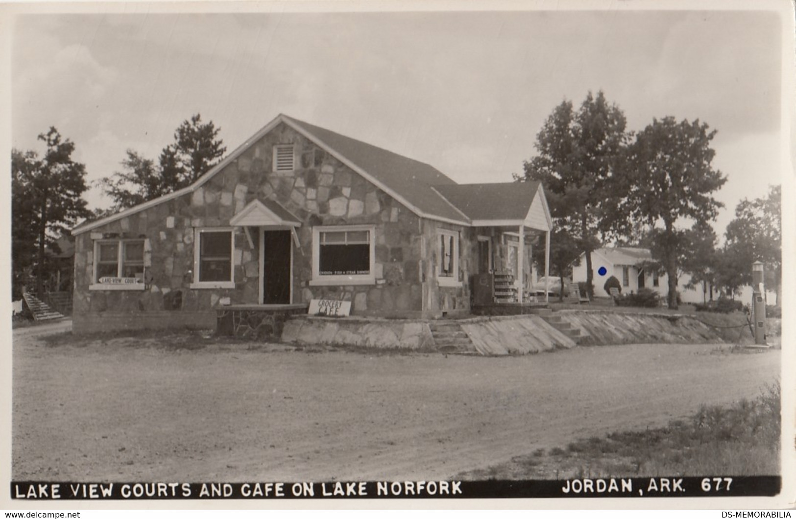 Jordan Arkansas - Cafe on Lake Norfolk Real Photo Postcard RPPC