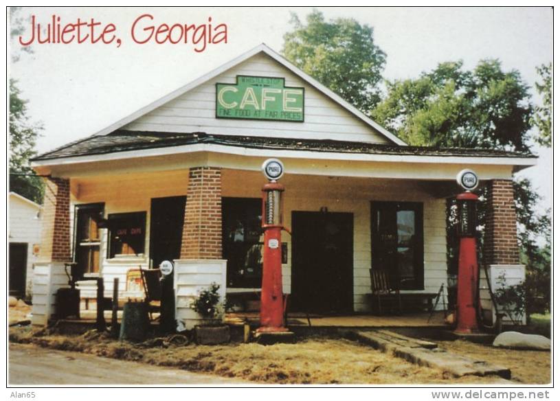 Juliette GA Georgia, Whistle Stop Cafe, Service Gas Staion, Roadside, on c1990s/2000s Vintage Postcard