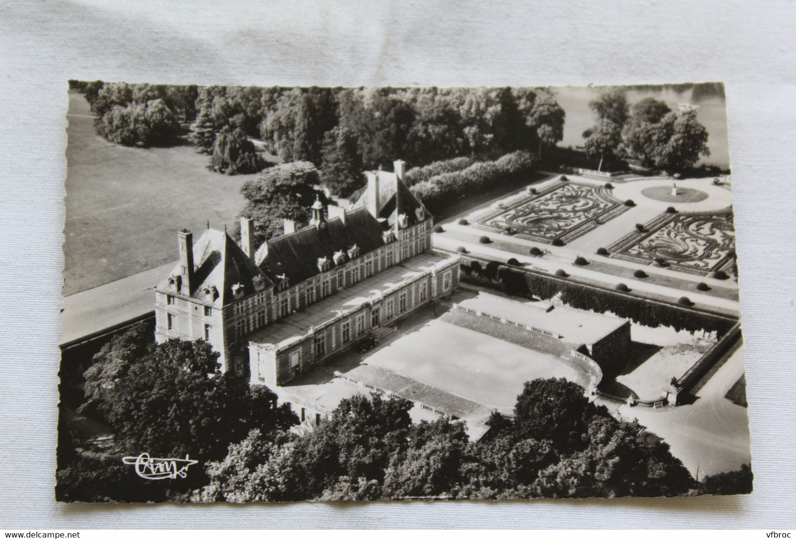 K295, Cpsm, Rosny sur Seine, vue aérienne, le château de Sully, Yvelines 78