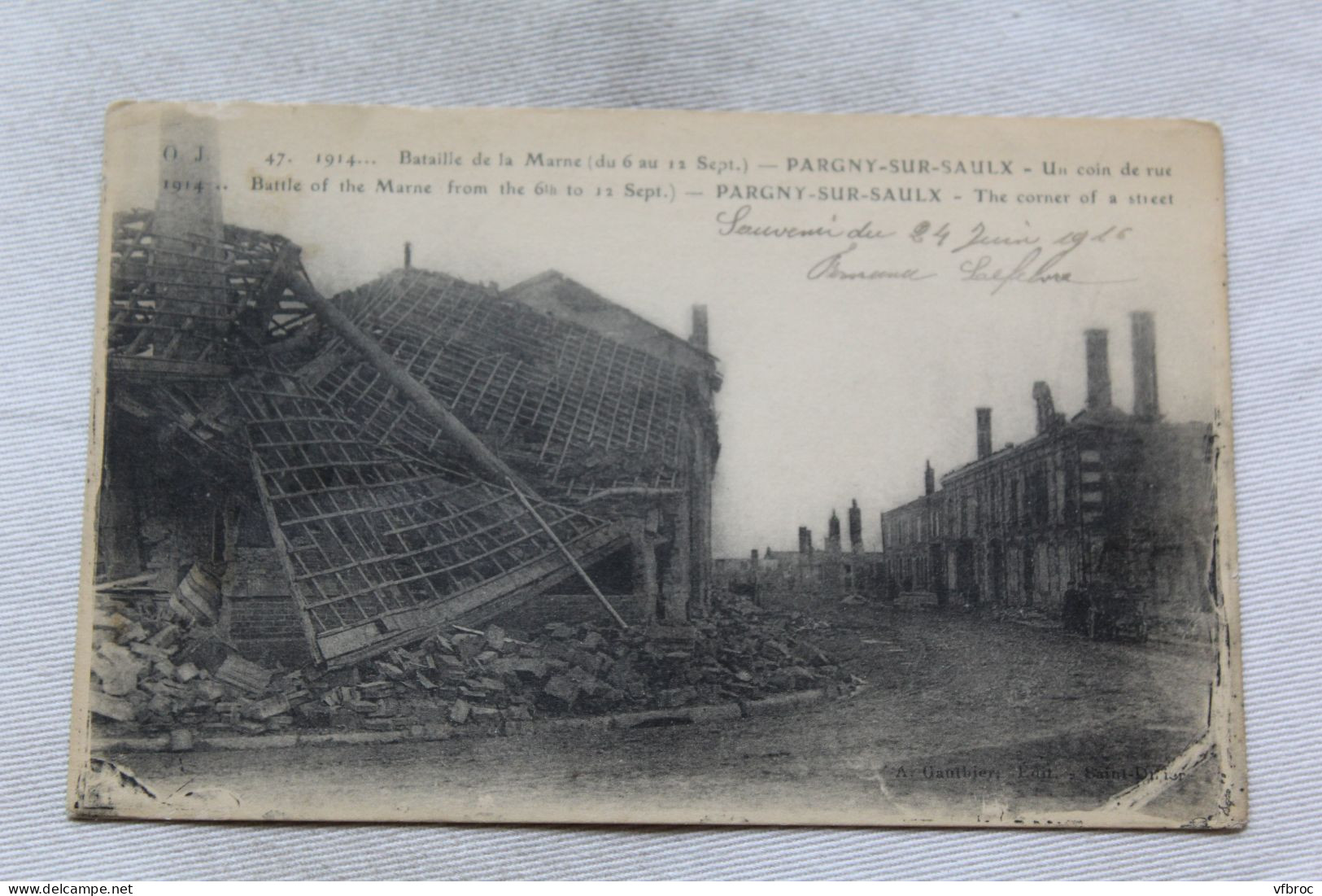 K727, Cpa 1916, Pargny sur Saulx, un coin de rue, Marne 51