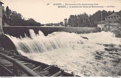 Canada - QUÉBEC - Le sommet des chutes de Montmorency - Ed. ND Phot. Neurdein 197