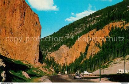 72939381 Radium Hot Springs BC The red rock and iron gates guard Radium Hot Spri