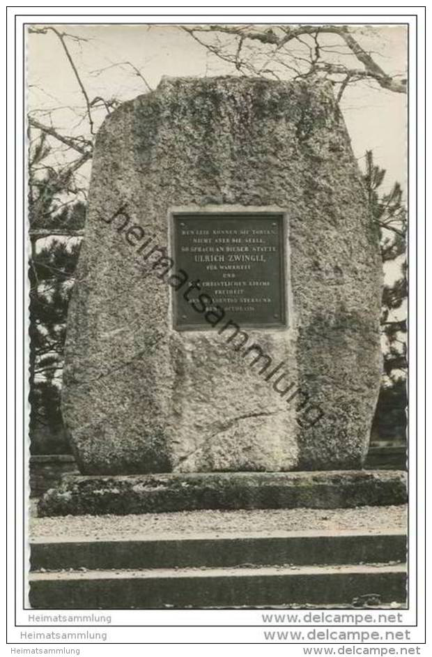 Kappel am Albis - Zwingli-Denkmal - Foto-AK