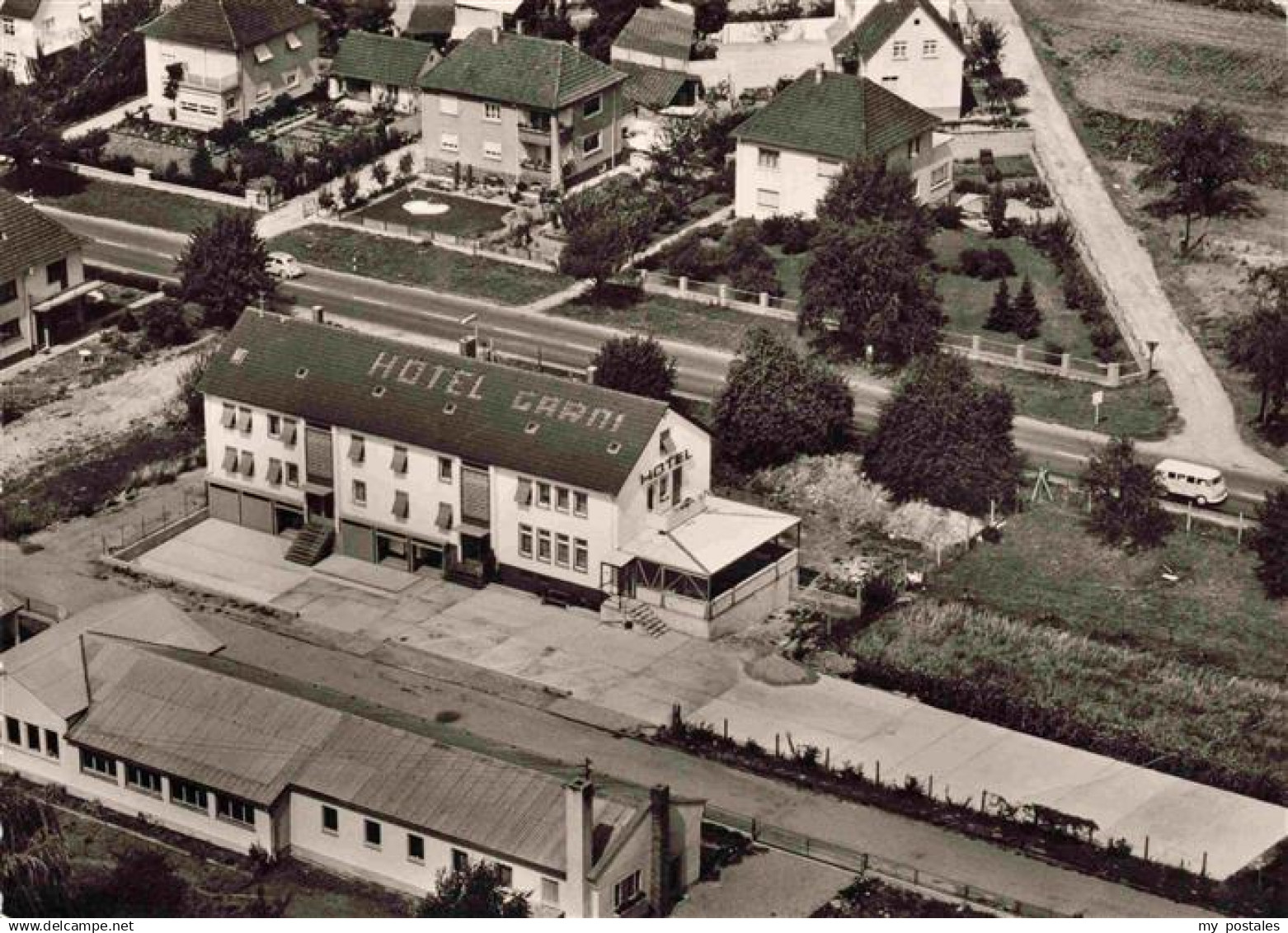 Karlsdorf -Neuthard Bruchsal Baden Hotel garni Bruchsal Fliegeraufnahme