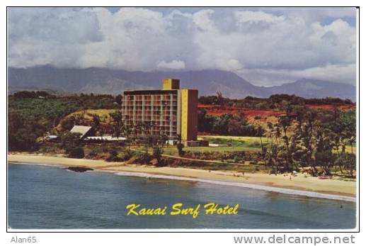 Kauai Surf Hotel Lodging HI Hawaii, c1950s/60s Vintage Postcard