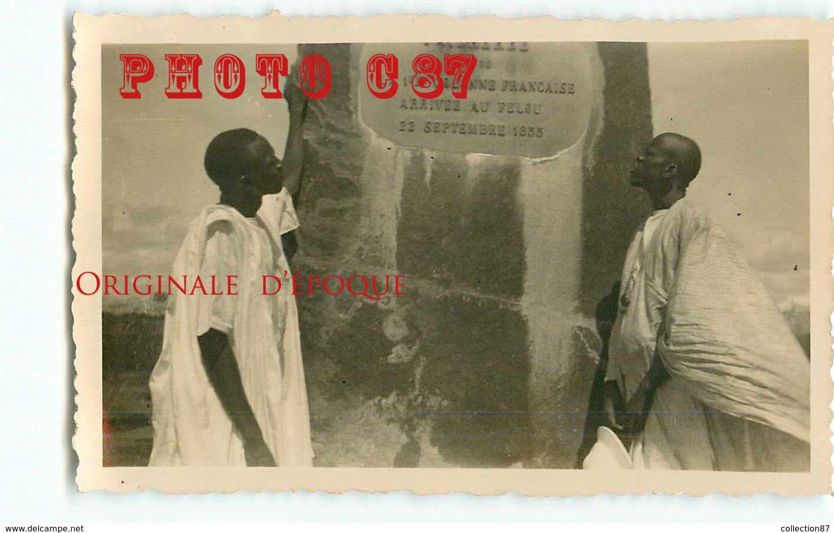 KAYES - MONUMENT FAIDHERBE à FELOU en 1940 - Mrs SOULEYMANE & MISSOULA DOUMBIA < TAILLE de la VUE 7cm x 11cm