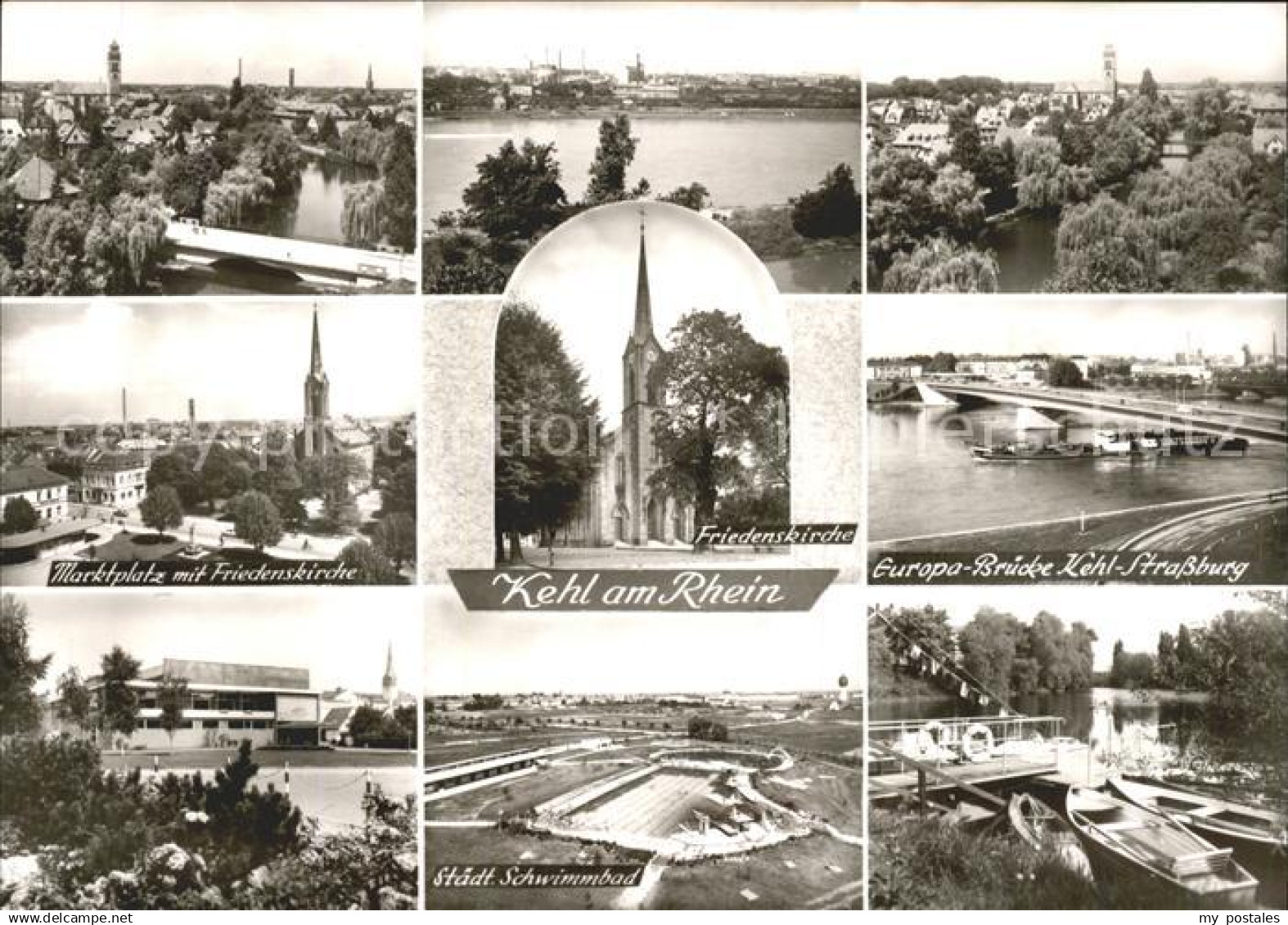 Kehl Rhein Friedenskirche Europa-Bruecke Kehl-Strassburg