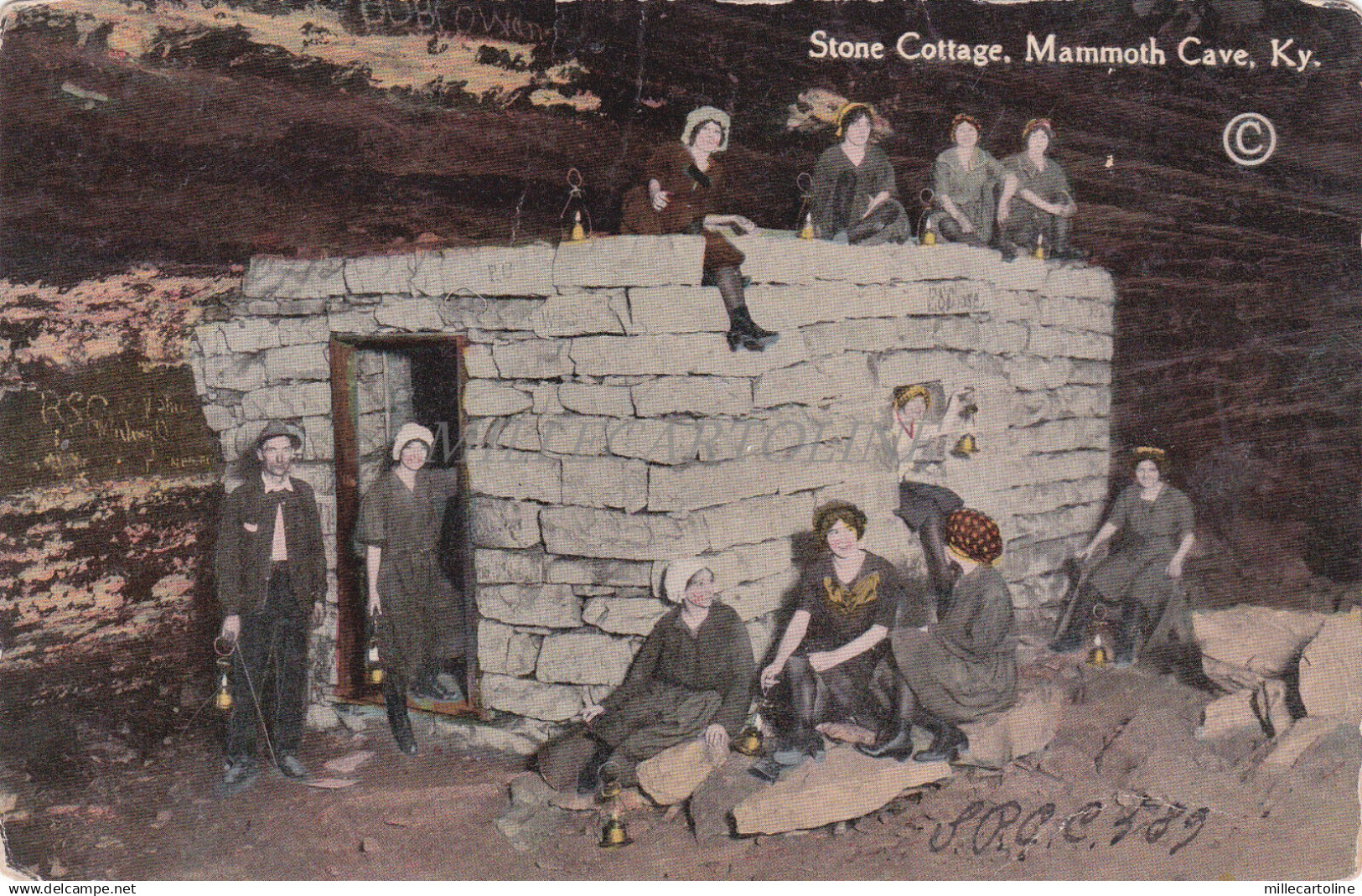 KENTUCKY - Stone Cottage, Mammoth Cave 1916 Postcard