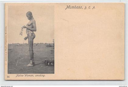 Kenya - MOMBASA - Native woman smoking - Ed. Anderson & Mayer 36