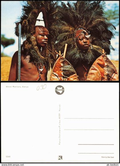 Postcard Menschen Typen Kenia Masai Warriors Kenya Afrika Africa 1980