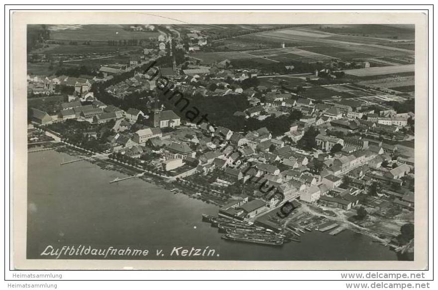 Ketzin - Luftbildaufnahme - Foto-AK gel.1938