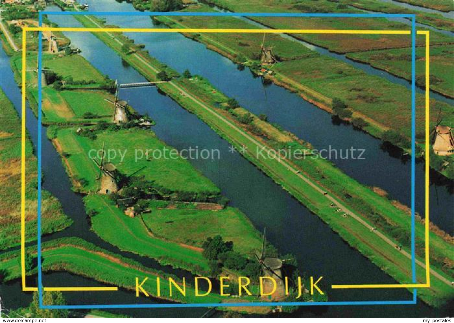 Kinderdijk Molenlanden Zuid-Holland NL Landschaftspanorama Windmuehlen