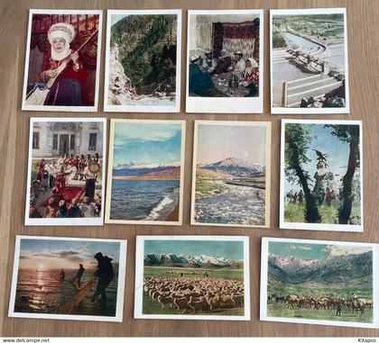 KYRGYZSTAN set of 11 vintage postcards lot Kyrgyzstan