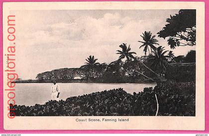 af9345 - KIRIBATI -  VINTAGE POSTCARD - Coast Scene   Fanning Island