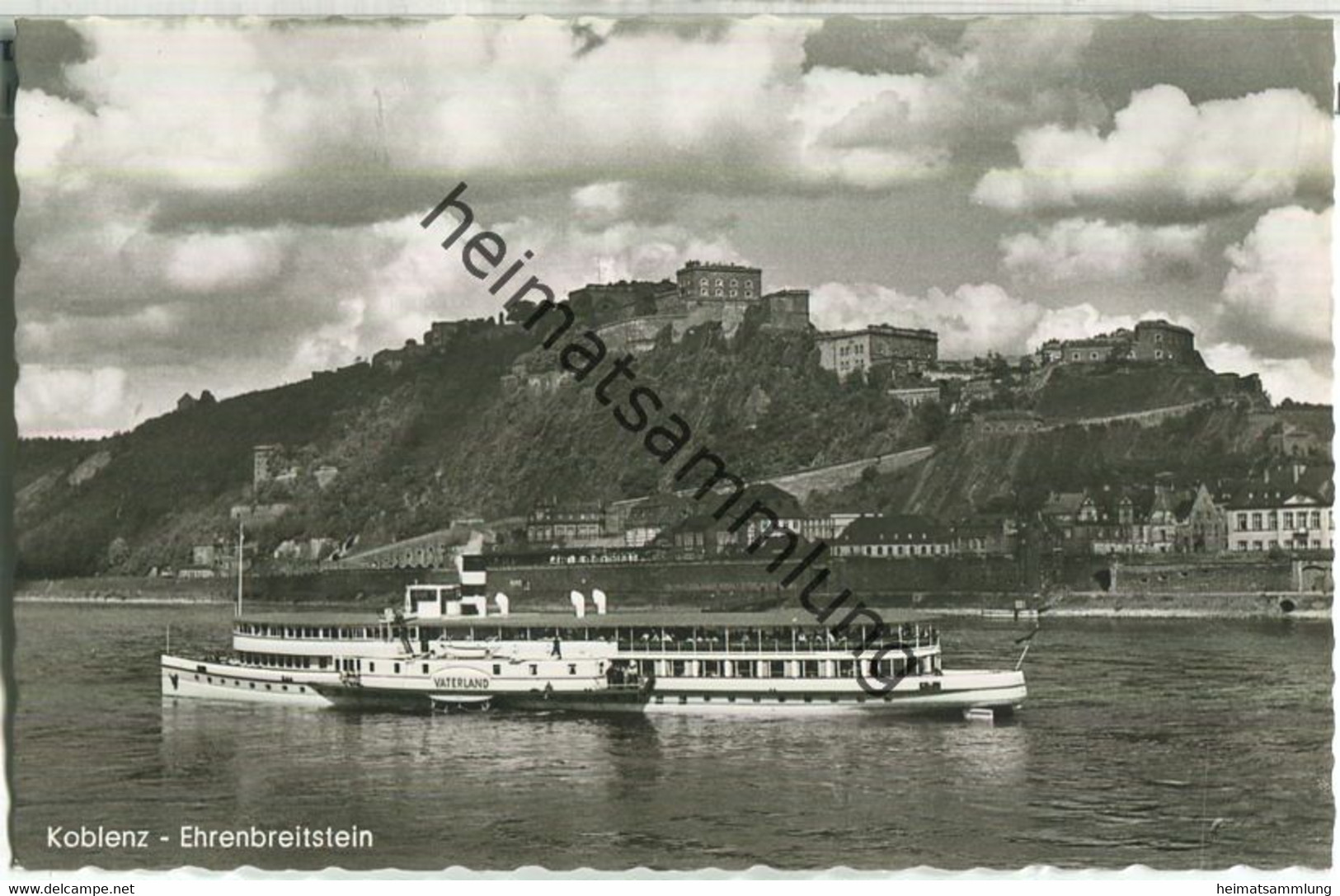 Koblenz - Fahrgastschiff Vaterland -  Foto-Ansichtskarte - Verlag Albert Nonn Koblenz