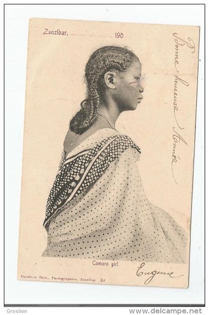 COMORO  GIRL 20 (ZANZIBAR) 1905