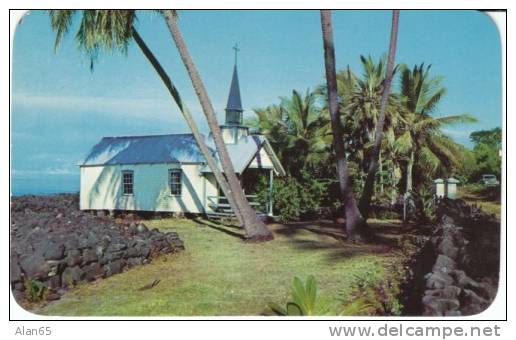 Kona HI Hawaii, St. Paul's By-the-Sea Church, Religion,  c1950s/60s Vintage Postcard