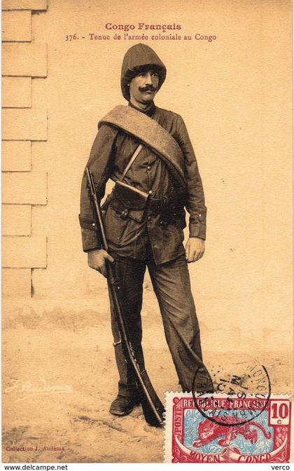 Carte POSTALE  Ancienne de  CONGO FRANCAIS - Tenue de l'Armée Coloniale au Congo